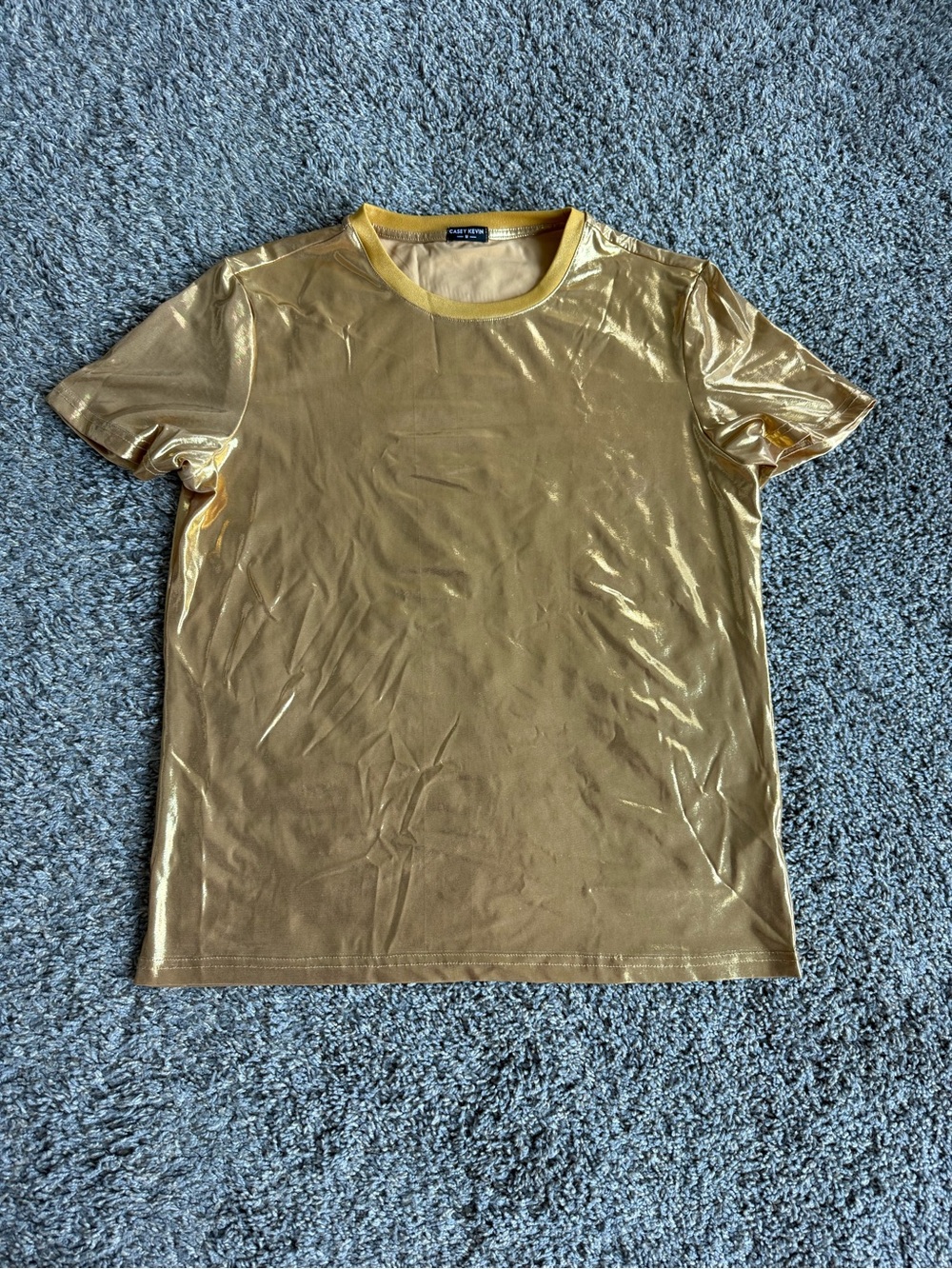 Gold Metallic Crewneck T-Shirt men’s medium